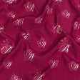 Sustainable Viscose Woven Print - Magenta and White Floral Calligraphic Script - Mood Exclusive ABC Bouquet