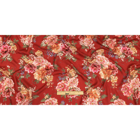 Tencel Woven Print - Red, Pink and Peach Floral - Mood Exclusive Halcyon Days