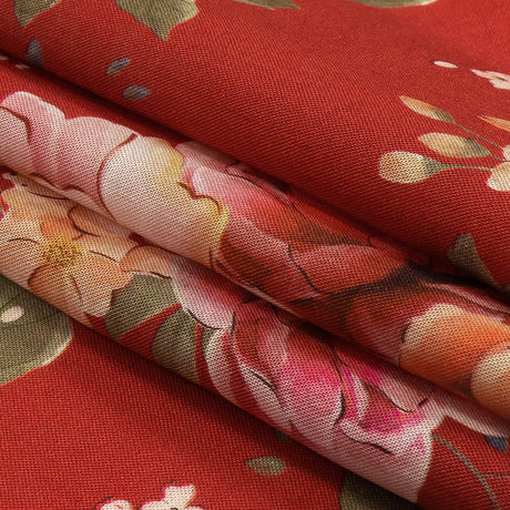Tencel Woven Print - Red, Pink and Peach Floral - Mood Exclusive Halcyon Days