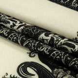 Viscose Crepe Print - Black and Cream Paisley Patches - Mood Exclusive Speak and Enter