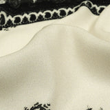 Viscose Crepe Print - Black and Cream Paisley Patches - Mood Exclusive Speak and Enter
