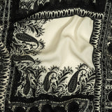 Viscose Crepe Print - Black and Cream Paisley Patches - Mood Exclusive Speak and Enter