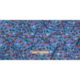 Sustainable Viscose Woven Print - Ultramarine Blue Floral Stickers - Mood Exclusive Sticking Power