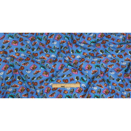 Sustainable Viscose Woven Print - Ultramarine Blue Floral Stickers - Mood Exclusive Sticking Power
