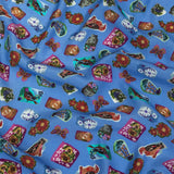 Sustainable Viscose Woven Print - Ultramarine Blue Floral Stickers - Mood Exclusive Sticking Power