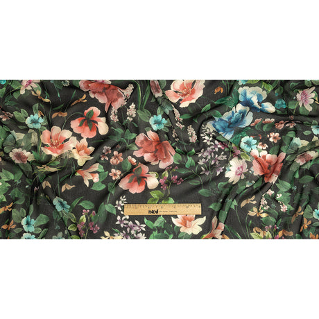 Mood Exclusive Black O'Keefe's Orchids Viscose Georgette