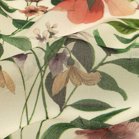 Mood Exclusive Beige O'Keefe's Orchids Viscose Georgette