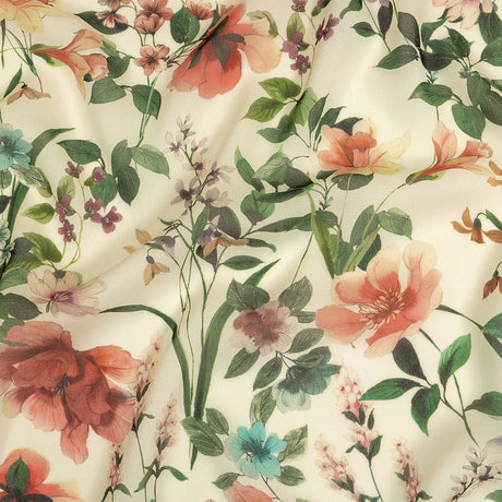 Mood Exclusive Beige O'Keefe's Orchids Viscose Georgette
