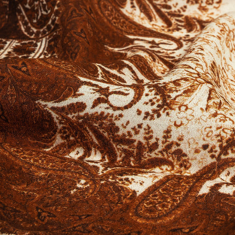 Sustainable Viscose Crepe Print - Brown and Cream Paisley Patches - Mood Exclusive Speak and Enter