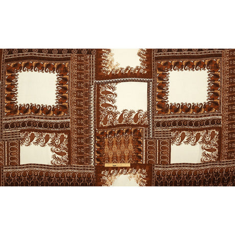 Sustainable Viscose Crepe Print - Brown and Cream Paisley Patches - Mood Exclusive Speak and Enter
