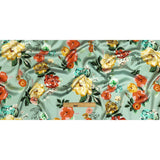 Polyester Charmeuse Print - Mint, Red and Yellow Floral - Mood Exclusive Going Electric