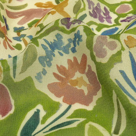 Mood Exclusive Green Collection of Cuttings Viscose Georgette