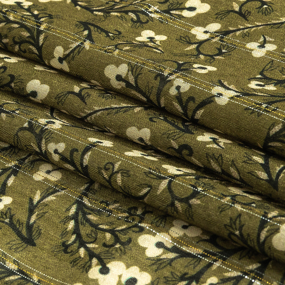 Mood Exclusive Stately Sprouts Metallic Pinstriped Viscose Dobby