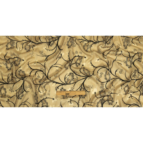 Mood Exclusive Beige Amoeba Metallic Pinstriped Viscose Dobby