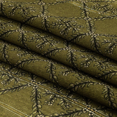 Mood Exclusive Victorian Vines Metallic Pinstriped Viscose Dobby