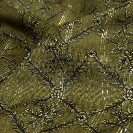 Mood Exclusive Victorian Vines Metallic Pinstriped Viscose Dobby