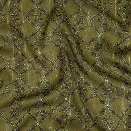 Mood Exclusive Victorian Vines Metallic Pinstriped Viscose Dobby