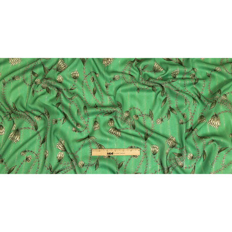 Mood Exclusive Greenbriar Vines Victorious Metallic Pinstriped Viscose Dobby