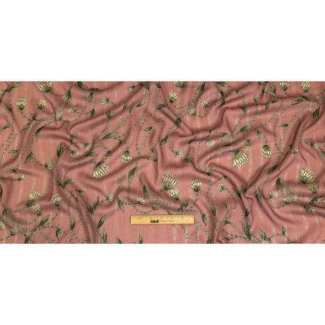 Mood Exclusive Dusty Rose Vines Victorious Metallic Pinstriped Viscose Dobby