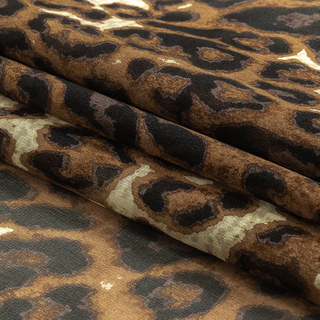 Ginger Snap and Forged Iron Leopard Print Silk Chiffon