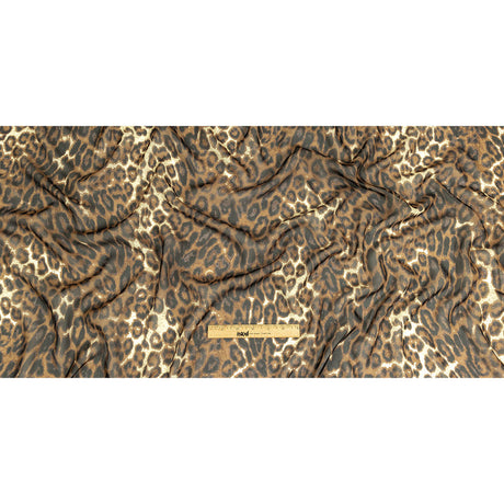 Ginger Snap and Forged Iron Leopard Print Silk Chiffon