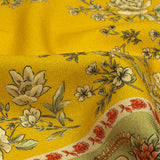 Cotton and Viscose Twill Panel - Yellow and Green Floral Squares - Mood Exclusive Palace of Illusions