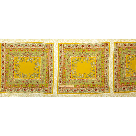 Cotton and Viscose Twill Panel - Yellow and Green Floral Squares - Mood Exclusive Palace of Illusions