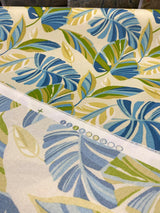 Swavelle Wind Blown Leaves Sunsplash 100 Percent Polyester Fabric - Blue Green Leaf Pattern, 54" Width (1 Yard)