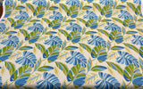 Swavelle Wind Blown Leaves Sunsplash 100 Percent Polyester Fabric - Blue Green Leaf Pattern, 54" Width (1 Yard)
