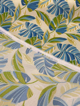 Swavelle Wind Blown Leaves Sunsplash 100 Percent Polyester Fabric - Blue Green Leaf Pattern, 54" Width (1 Yard)