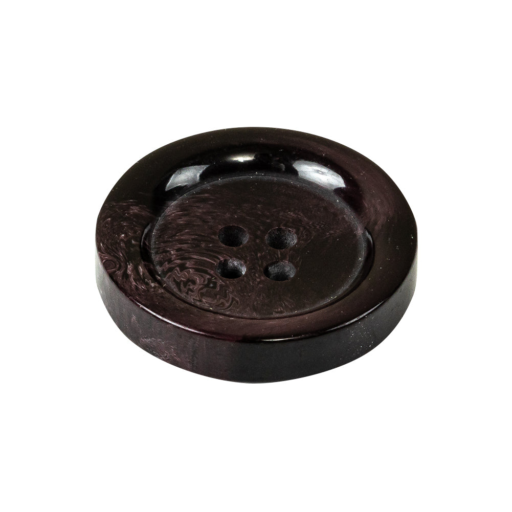 Plum Swirls Plastic 4-Hole Dish Button - 40L/25.5mm