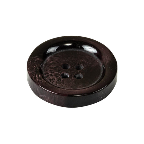 Plum Swirls Plastic 4-Hole Dish Button - 40L/25.5mm