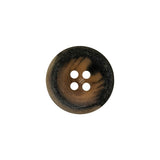 Sepia and Shale Swirls Low Convex Plastic 4-Hole Button - 28L/18mm