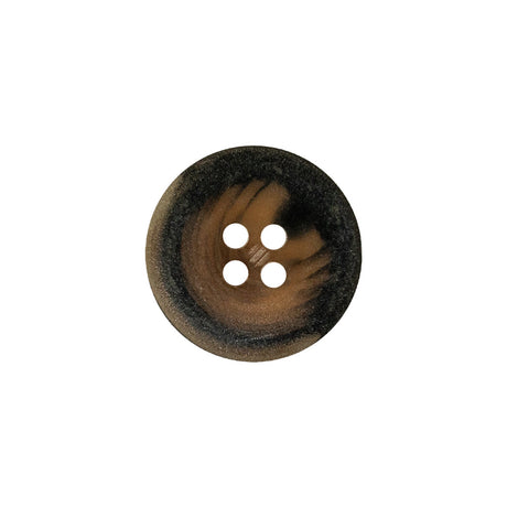 Sepia and Shale Swirls Low Convex Plastic 4-Hole Button - 28L/18mm