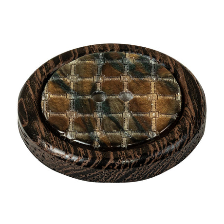 Wenge and Tort Swirls Textured Plastic 2-Hole Button - 58L/37mm