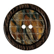 Wenge and Tort Swirls Textured Plastic 2-Hole Button - 58L/37mm