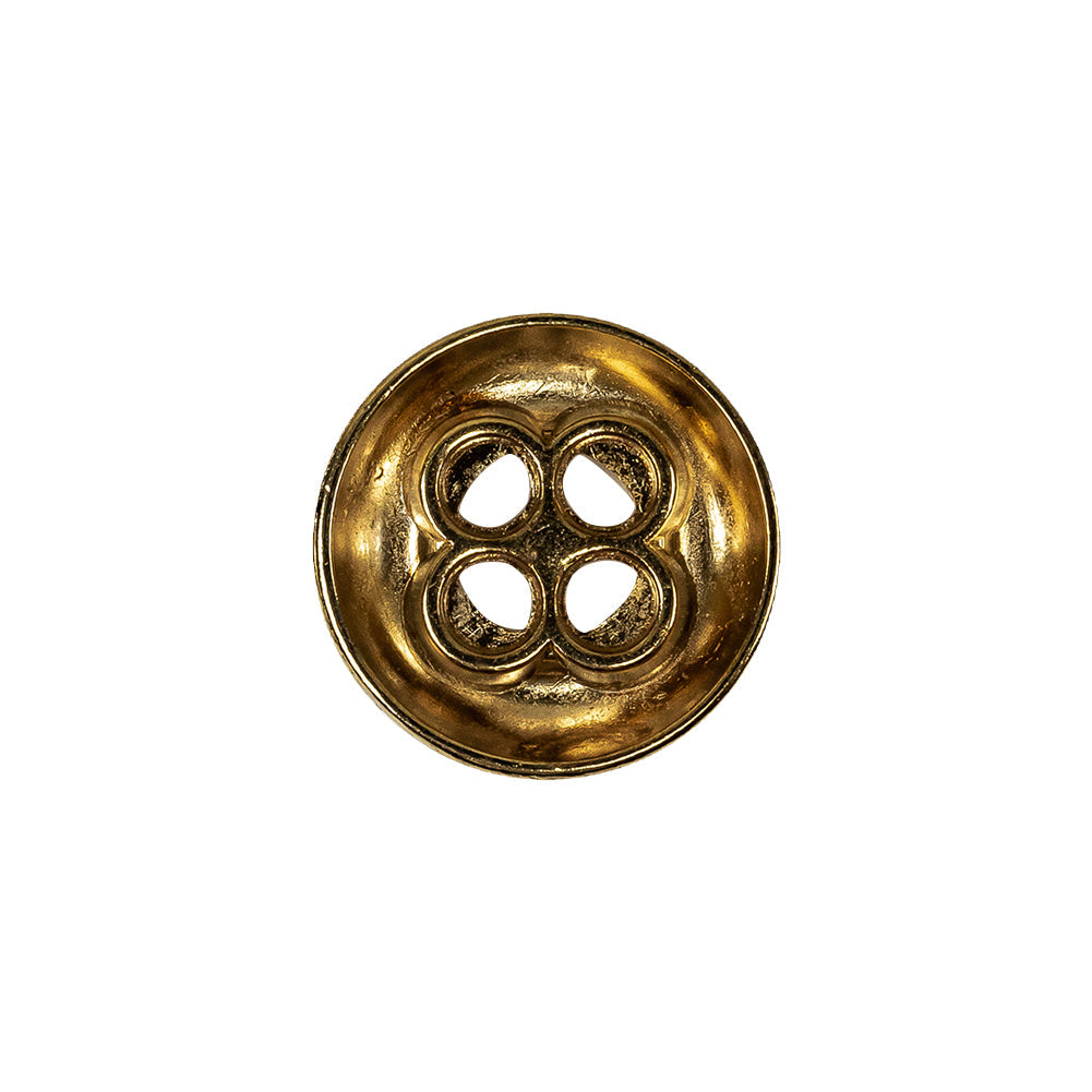 Italian Gold 4-Hole Deepwell Metal Button - 28L/18mm