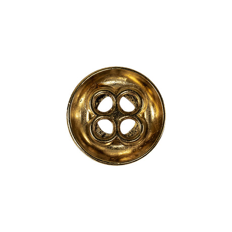 Italian Gold 4-Hole Deepwell Metal Button - 28L/18mm