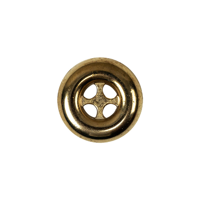 Italian Gold 4-Hole Deepwell Metal Button - 28L/18mm
