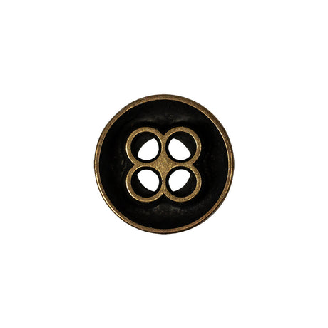 Italian Bronze 4-Hole Deepwell Metal Button - 28L/18mm