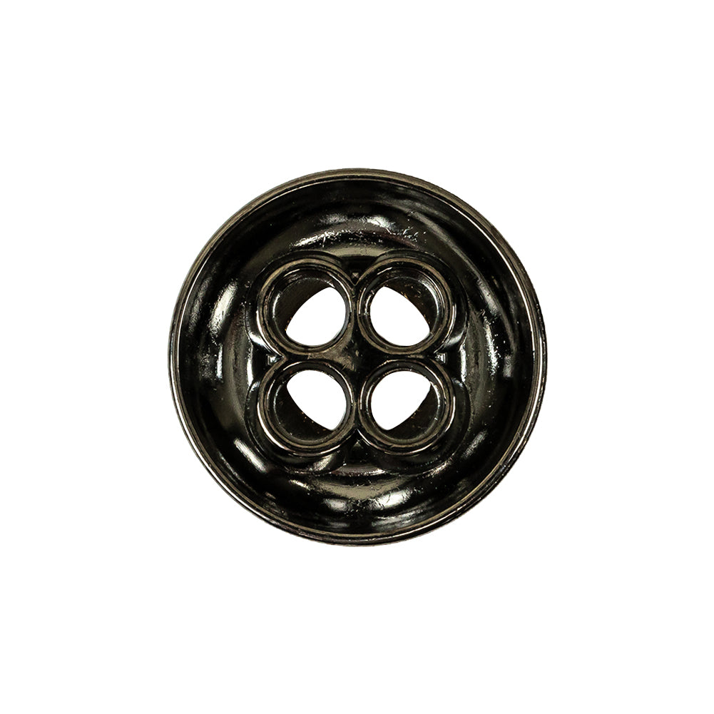 Italian Gunmetal 4-Hole Deepwell Metal Button - 36L/23mm