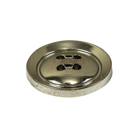 Italian Silver 4-Hole Tiny Mound Metal Button - 40L/25.5mm