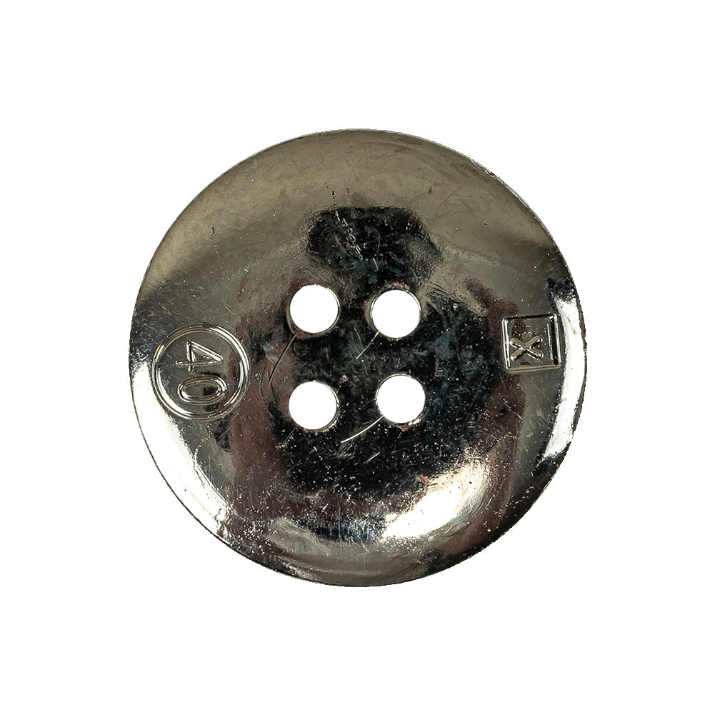 Italian Silver 4-Hole Tiny Mound Metal Button - 40L/25.5mm