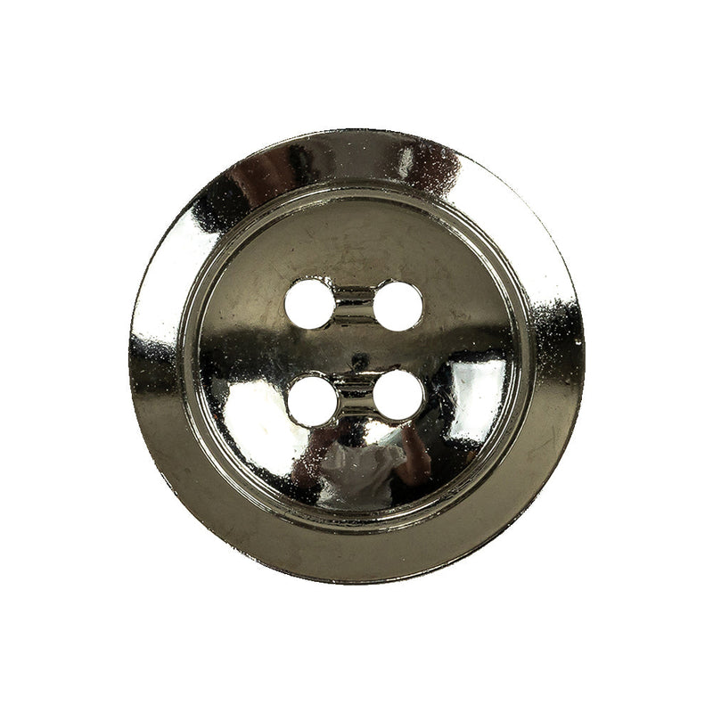 Italian Silver 4-Hole Tiny Mound Metal Button - 40L/25.5mm