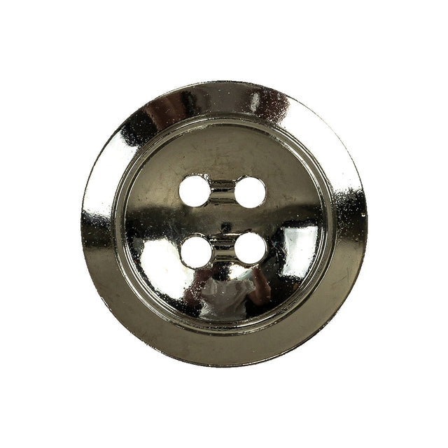 Italian Silver 4-Hole Tiny Mound Metal Button - 40L/25.5mm