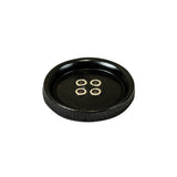 Italian Black and Silver 4-Hole Shallow Plate Metal Button - 36L/23mm