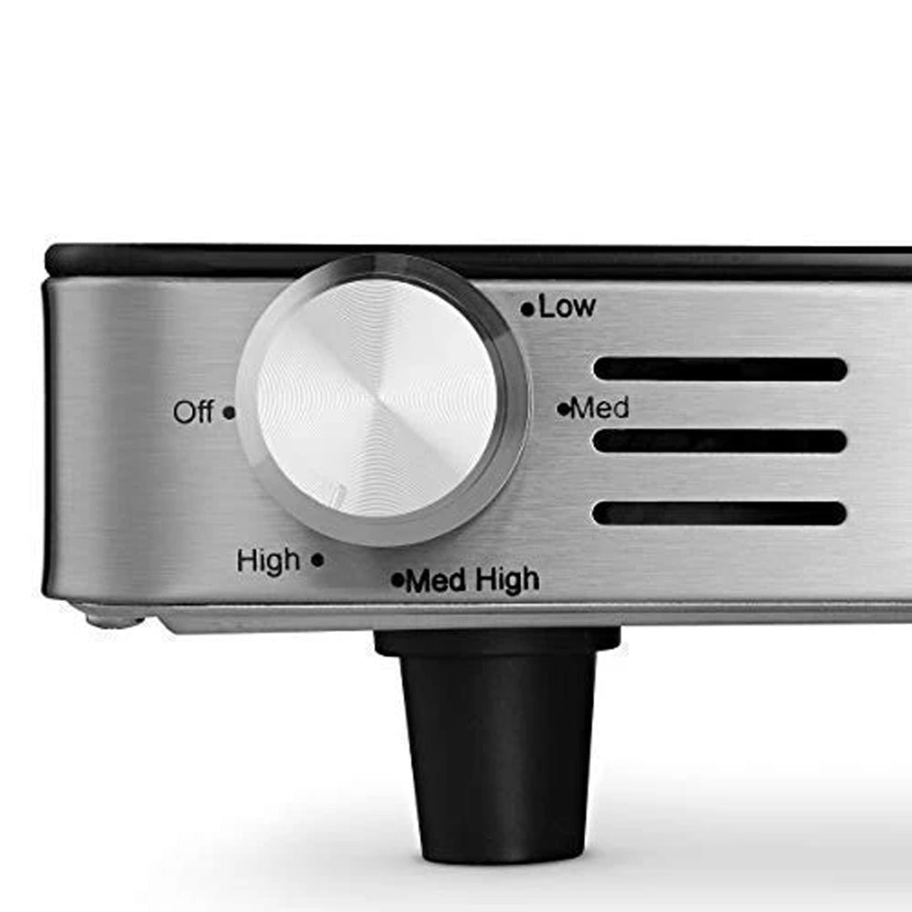 Magic Mill Stainless Steel with Enamel Top Hot Plate with Adjustable Temperature Knob - 21" x 16"