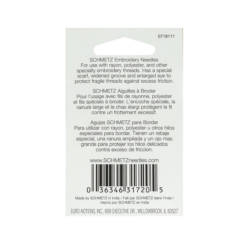Schmetz Embroidery Machine Needles - 90/14 - 5 ct