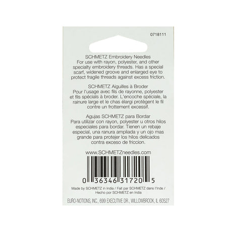 Schmetz Embroidery Machine Needles - 90/14 - 5 ct