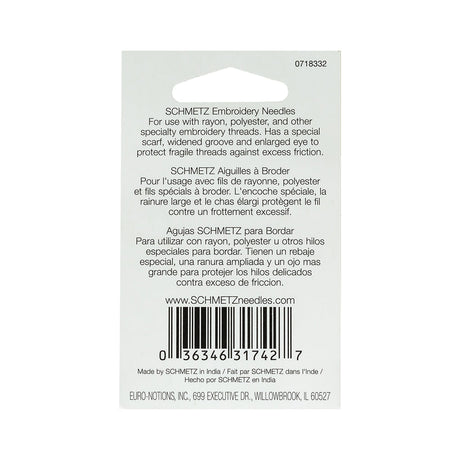 Schmetz Embroidery Machine Needles - Assorted Sizes - 5 ct